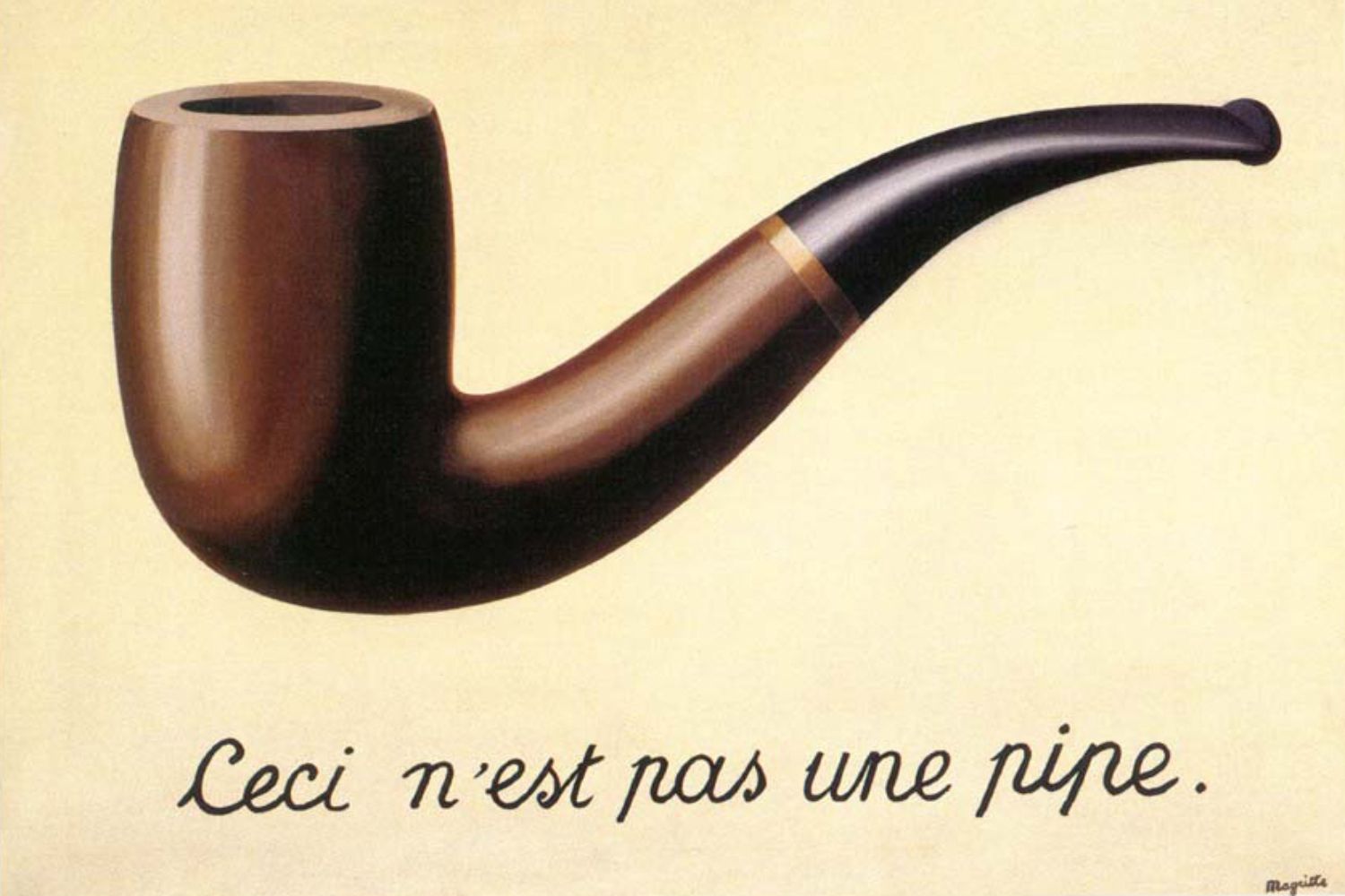 A pintura de René Magritte, "A traição das imagens", foi uma das obras utilizadas por Márjorie (Fonte: trabalho da pesquisadora)