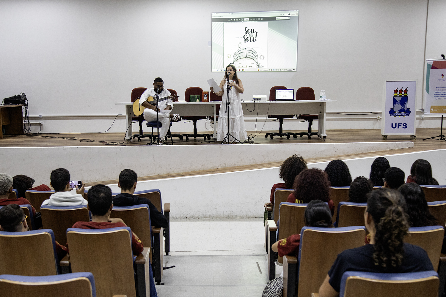 Contação de histórias ocorreu no Auditório da Didática VII da UFS (Fotos: Adilson Andrade/Ascom UFS)